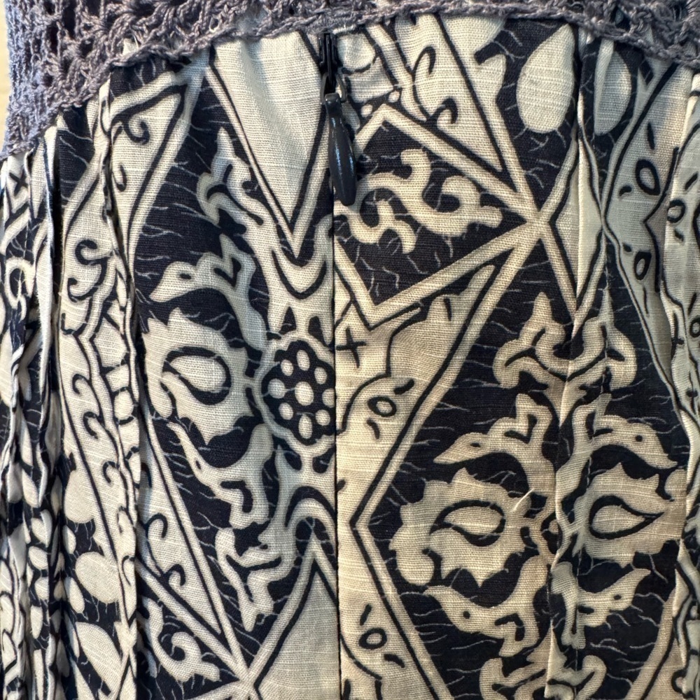 Free People 2 piece Sundress Silk Slip. Crochet top and back. Size 8. Blue Lace - Picture 10 of 14